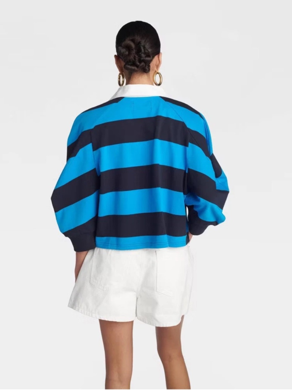 🔥KBB by KAHLANA Women 'The Striped Crewneck T-Shirt' - Navy Blue - Picture 3 of 3